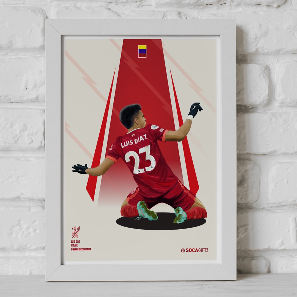 Luis Diaz Liverpool FC Art Print A4 A5 Luis Díaz Colombia -  Finland